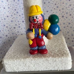 Handcrafted; Polymer Clay; Clown Ornament